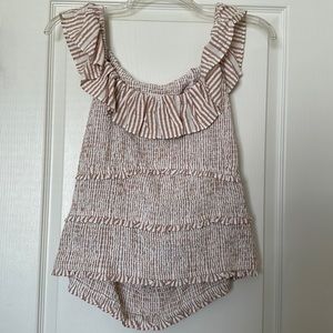 Anthropologie stretch striped tank top